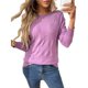 thumbnail image 3 of Suéteres de Punto para Mujer, Estilo Pullover, Larga, Moda Otoño Violeta XL, 3 of 10
