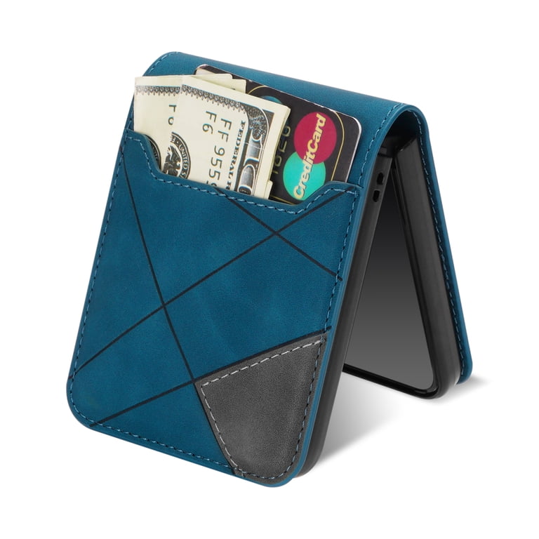 Compatible with Samsung Galaxy Z Flip 7 Wallet Case, [Card Holder Slot] TPU  Interior Protective PU Leather Folio Flip Cover for Samsung Galaxy Z Flip 7  5G, Blue - Walmart.com