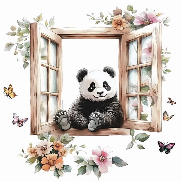 Adhesivo de Pared con Flores Artificiales para Ventana | Calcomanías Florales Realistas de Pvc con Mariposas | Adhesivo Impermeable y Resistente a La Decoloración | Decoración para Sala de Estar, Coc