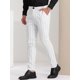 thumbnail image 2 of Pantalones de vestirrayas casuales pahombre Pantalones ajustados de color en contraste con frente plano y corte ajustado Blanco L, 2 of 6
