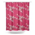 thumbnail image 1 of S4Sassy Pink Blossom & Bulbul Bird Decorative Waterproof Printed Shower Curtain Roller Hooks Drapes-60 x 75 Inch, 1 of 6