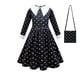 thumbnail image 1 of Miércoles Disfraz de la Familia Addams Niñas Adams Disfraz Peluca Bolsa Traje de Fiesta, 1 of 2