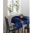 thumbnail image 4 of Navy Blue Tablecloth Square Table Cloth 60x60 , Waterproof Tablecloth Outdoor Table Cloth, Retro Oil Painting Modern Abstract Art Aesthetics Washable Table Cover for Kitchen Dining Party, 4 of 8