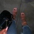 thumbnail image 4 of Sandalias rosadas de verano, cómodas y versátiles, con punta abierta, sandalias de tacón alto, informales, para exteriores, Color sólido, zapatos de talla grande, sandalias Wmkox8yii hfjk443, 4 of 4