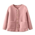 thumbnail image 3 of Tdoqot Womens Fleece Jacket Coats- Casual Button Down Loose Fit Winter Warm Midweight Jackets Pink Size M, 3 of 5