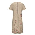 thumbnail image 5 of Summer Saving Wycnly Summer Dresses for Women Beach Boho Fashion Pocket Plus Size Swing Tunic Long Sundresses 2024 Short Sleeve V-Neck Floral Print Maxi Formal Dress Khaki s, 5 of 5