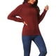 thumbnail image 4 of Suéter casual de manga larga de cuello alto INSPIRE CHIC para mujer, suéter grueso y cálido, top L color rojo vino, 4 of 5