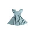 thumbnail image 2 of Faithtur Girl?s Pleated Fly Sleeve Solid Color Bow Backless A-line Dress, 2 of 10