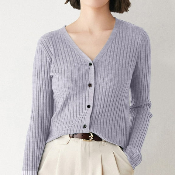 Ladies Sweaters Clearance Ribbed Soft Cardigan Lightweight Open Front Oversized Cardigans Fall Long Sleeve 2024 Fall Outfits Fall Clothes Prime Sales Day