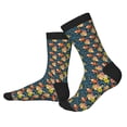 thumbnail image 2 of Vsdgher Blue Floral Unisex Crew Socks Lightweight Breathable Ventilation Ankle Socks, Mid-calf socks for Daily, 2 of 7