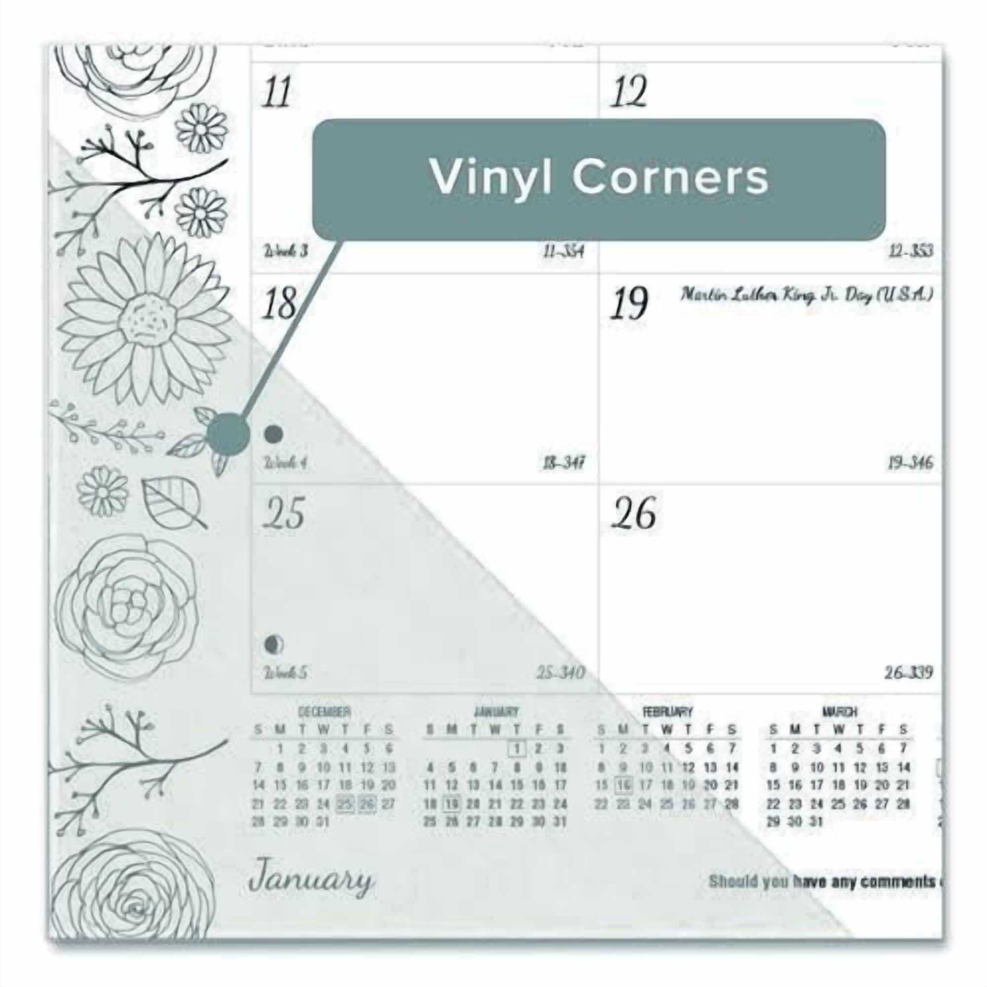 Monthly Desk Pad Calendar, Monthly Coloring Artwork, 17.75 x 10.88, Black Binding, Clear Corners, 12-Month (Jan to Dec): 2026 | Bundle of 10