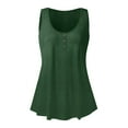 thumbnail image 5 of Susanny Womens Plus Size Tunics On Clearance Henley Flowy Tank Tunic Clothing Button Down Sleeveless Boho Shirts Workout Clothes Green XL, 5 of 7