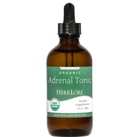 Herb Lore Organic Adrenal Tonic Tincture - Liquid Adrenal and Cortisol Support Drops (4 fl oz)