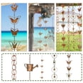 thumbnail image 5 of Steel Leaf Rain Chain, Metal Garden Art Gift For Mom, Gutters, Rain Catcher For Downspout With Adapter, Thick Iron Flower Cups Garden Decor, 5 of 5