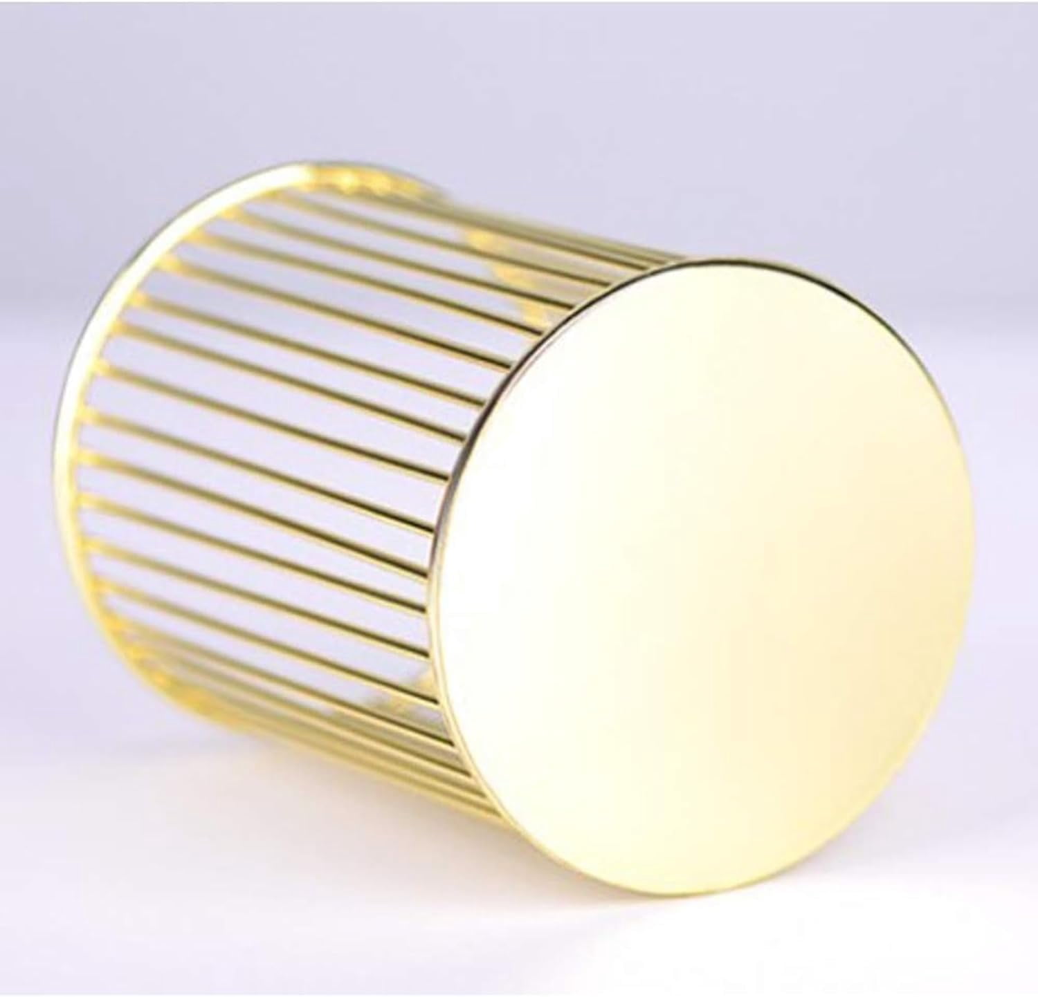 ABPETE Pencil Cup,Pen Holder, Wire Metal Pencil Holder, Decorative Desk Storage Organizer Container for Stationery and Desk Accessories (Gold 1,1-PACK)