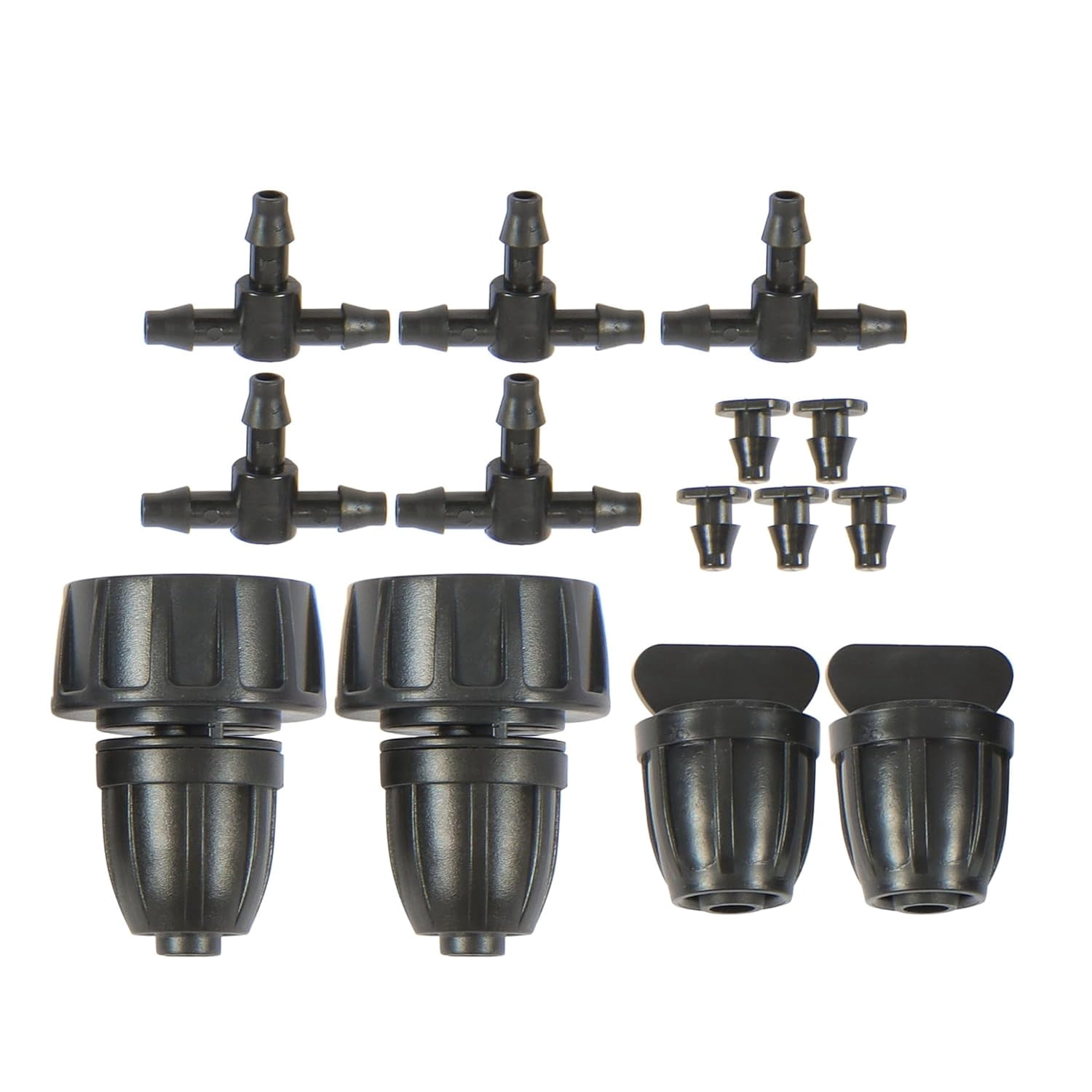 waltyotur 130ft Drip Irrigation System for Gardens Up to 130ft with Drip Emitters 5/16' and 1/4' Irrigation Tubing and Barbed Fittings Adjustable Connect Irrigation System