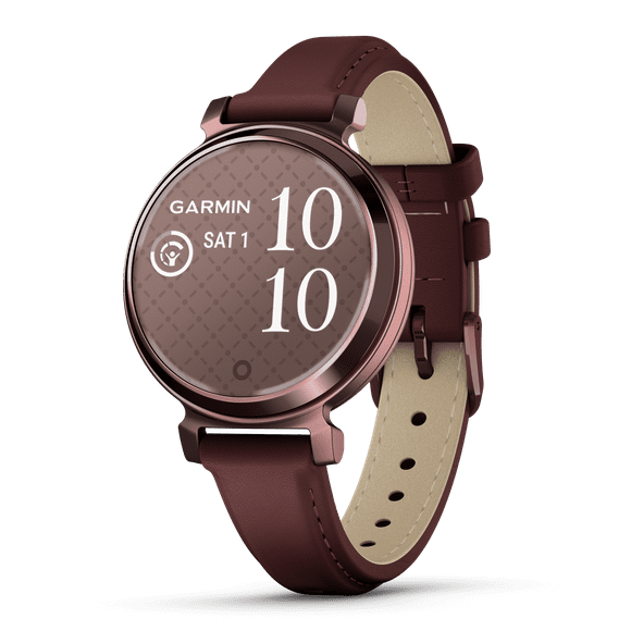 Garmin Lily 2 Stylish SmartWatch - Dark Bronze Case with Mulberry Leather Band