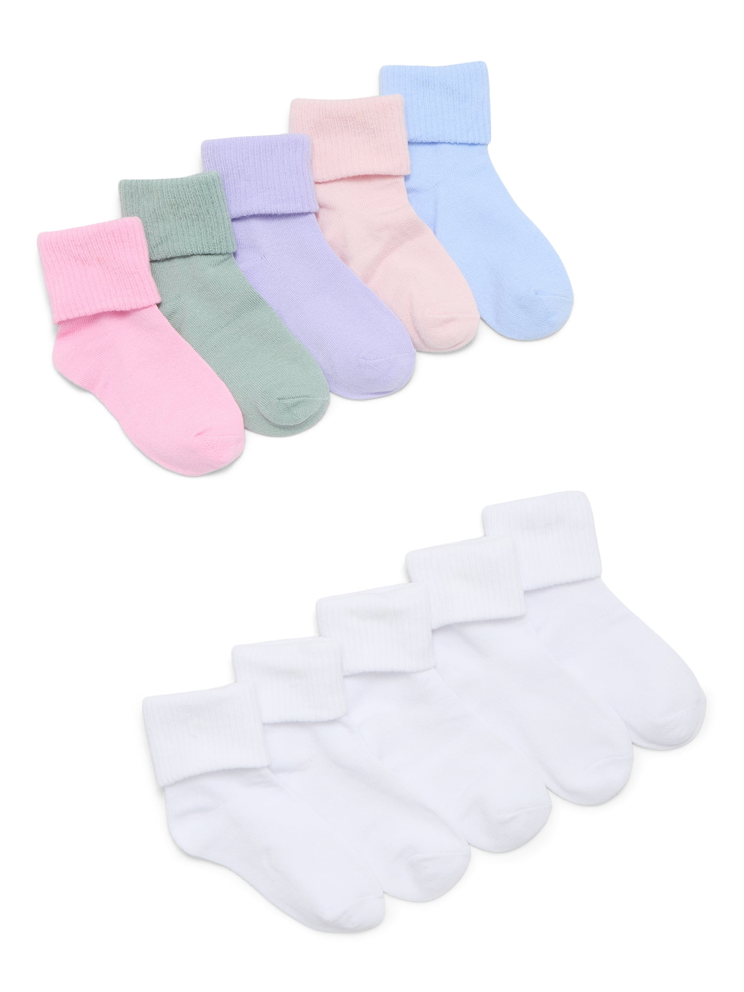 Wonder Nation Infant Girls Bobby Socks, 10-Pack, Size 18-36M
