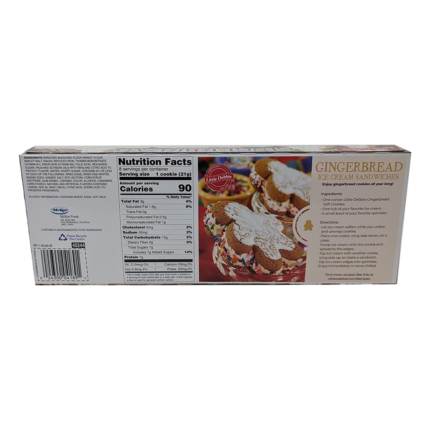 Little Debbie | Gingerbread Cookies | 4 Pack