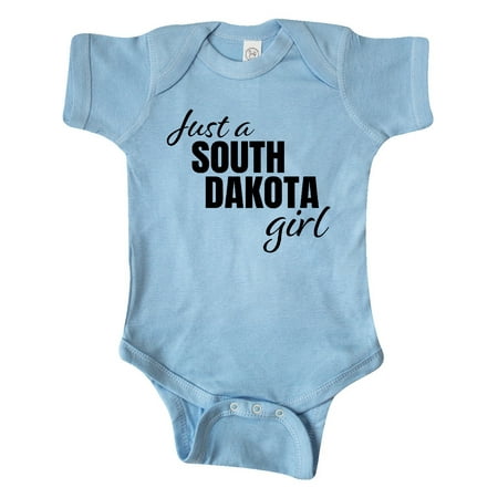 

Inktastic Just a South Dakota Girl Born and Raised Gift Baby Girl Bodysuit