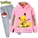 thumbnail image 1 of Conjunto de ropa deportiva de algodón con capucha para niño Y niña, traje de Sudadera con capucha de Pokémon, Pikachu, pantalones, ropa para 2 peces, 3, 4, 5, 6, 7, 8, 9, 10, 11, 12, 13, 14 años, 1 of 1