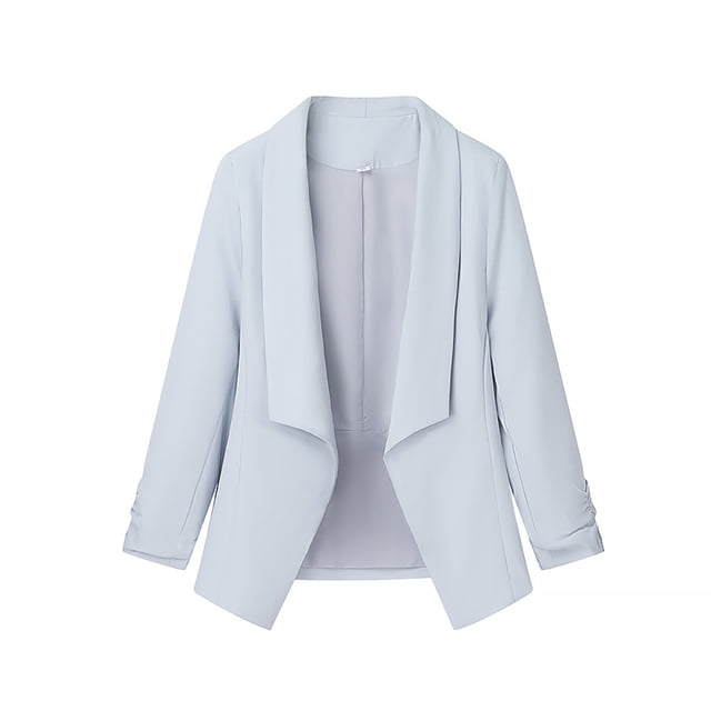 Chaqueta y abrigo informal de manga larga sin capucha para mujer, chaqueta de traje lisa informal, blusa para mujer
