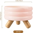 thumbnail image 5 of SPUNKYJUNKY Juego de cuencos elevados de cerámica para gatos con soporte de madera, platos elevados para mascotas para alimentos y agua, diseño antideslizante, apto para lavavajillas, microondas (rosa, 5 of 5