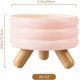 thumbnail image 5 of SPUNKYJUNKY Juego de cuencos elevados de cerámica para gatos con soporte de madera, platos elevados para mascotas para alimentos y agua, diseño antideslizante, apto para lavavajillas, microondas (rosa, 5 of 5