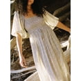 thumbnail image 4 of Gupgi Robe Bohème pour Femme à Encolure Carrée, Manches Bouffantes, Longue Robe à Fleurs, Décontractée, Vacances, Ample, Robe d'Été, 4 of 7