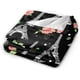 thumbnail image 2 of Manta de forro polar ultra suave y cálida para todas las estaciones con diseño de la Torre Eiffel de París y rosas (negra), decorativa para el día de San Valentín, para cama, silla, sofá, dormitorio,, 2 of 8