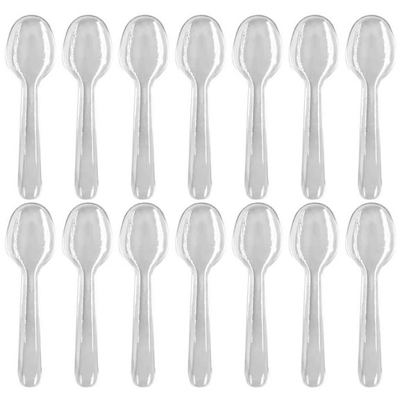 Leifggao 100 Pcs Disposable Plastic Dessert Spoons for Parties, Portable Cake Tableware, Convenient and Lightweight