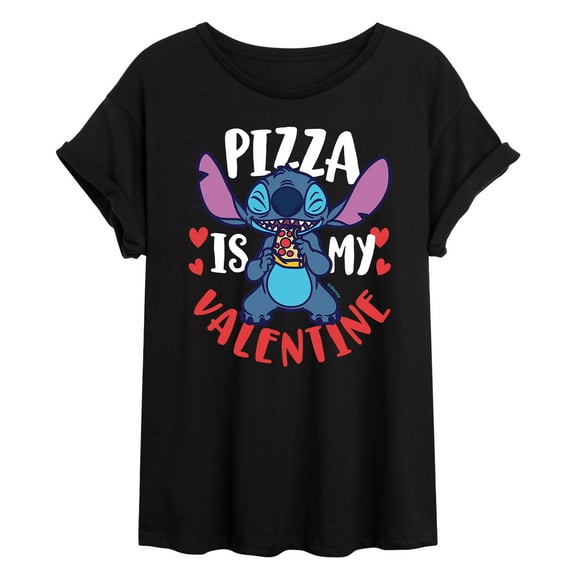 Lilo & Stitch - Pizza Is My Valentine - Women's Oversized T-Shirt