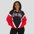 thumbnail image 4 of Women's WEAR by Erin Andrews Black/Scarlet San Francisco 49ers Retro Crinkle Full-Zip Hoodie Windbreaker, 4 of 5