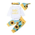 thumbnail image 3 of 4PCS Newborn Baby Girls Little Sister Romper Pants Leggings Outfits Set Clothes, 3 of 6