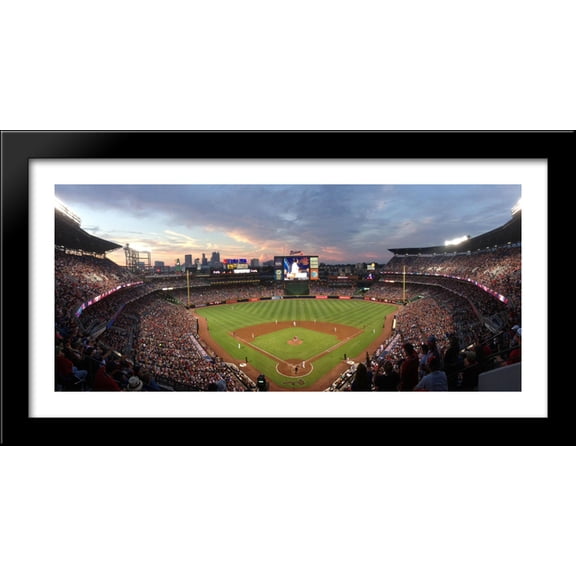 Turner Field 40x20 Large Black Wood Framed Print Art - Home of the Atlanta Braves