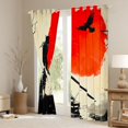 thumbnail image 3 of Manfei Ink Samurai Black Out Curtains for Home, Red Sun Crow Curtains Pack of 2 (42x63 Each) for Office, Black Red Beige, 3 of 6