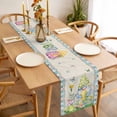 thumbnail image 3 of Table Runner 72 Inches Long for Kitchen Dining, Easter Dresser Scarf Farmhouse, Dining Table Decorations for Wedding/Parties, Gnomes Colorful Eggs Butterfly Flowers Blue Check 16 x 72 In, 3 of 8