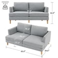 thumbnail image 4 of Gericco Loveseat Sofa, Mid Century Modern Decor Love Seat Couches for Living Room（Extended Gray）, 4 of 7