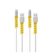 24 Piece Silicone Charging Cable Protector Set, Spiral Cord Saver Covers for USB Phone Charger Cables, TIKA