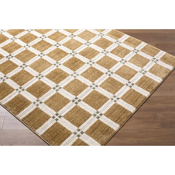 BoutiqueRugs Kalkin Contemporary Area Rug - Caramel, Ivory, Sage - 5'3" x 7'