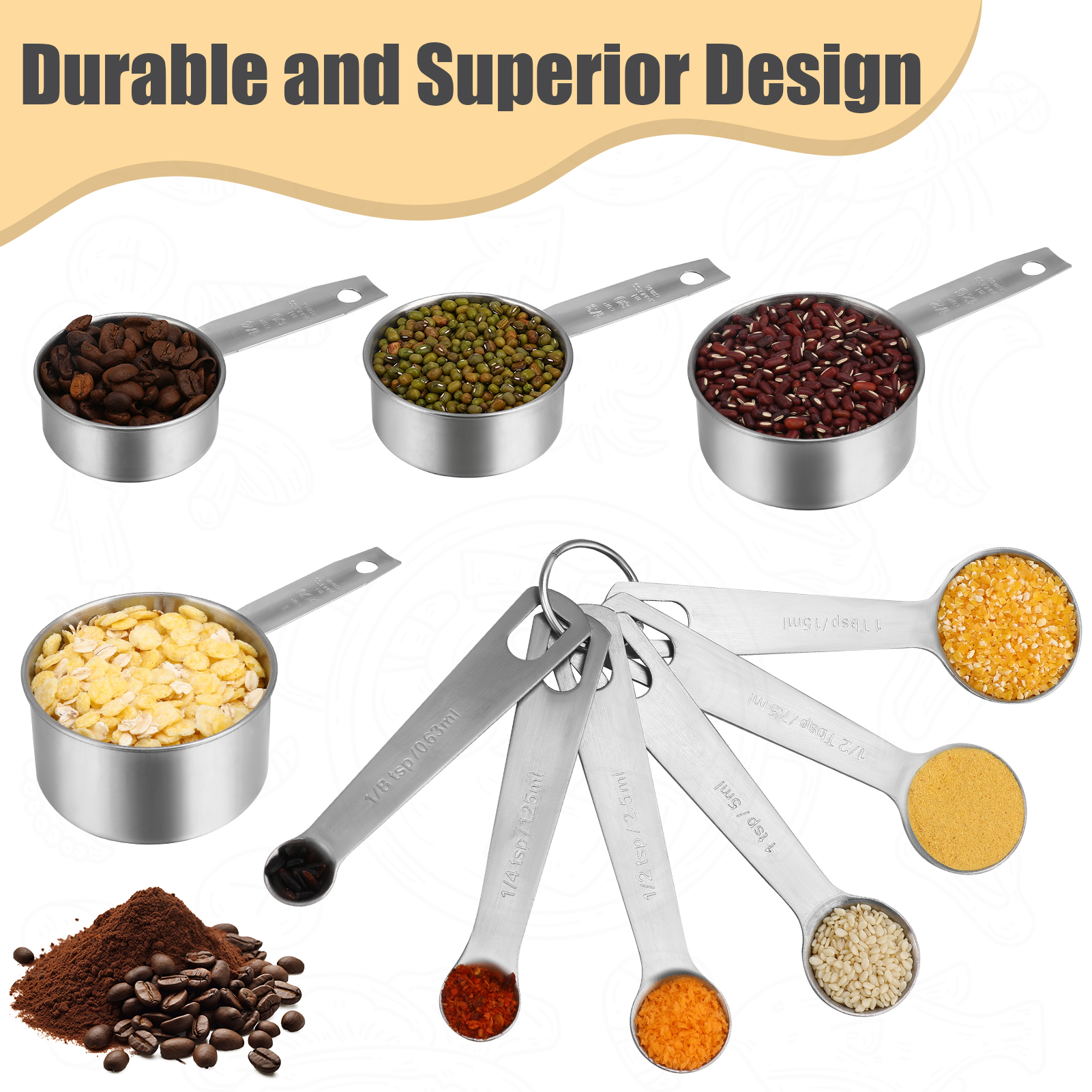 Luiisis 14-Piece Measuring Cups and Spoons Set photo 3