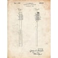 thumbnail image 2 of Borders, Cole 25x32 Black Ornate Wood Framed with Double Matting Museum Art Print Titled - PP1102-Vintage Parchment Toothbrush Flexible Head Patent Poster, 2 of 4