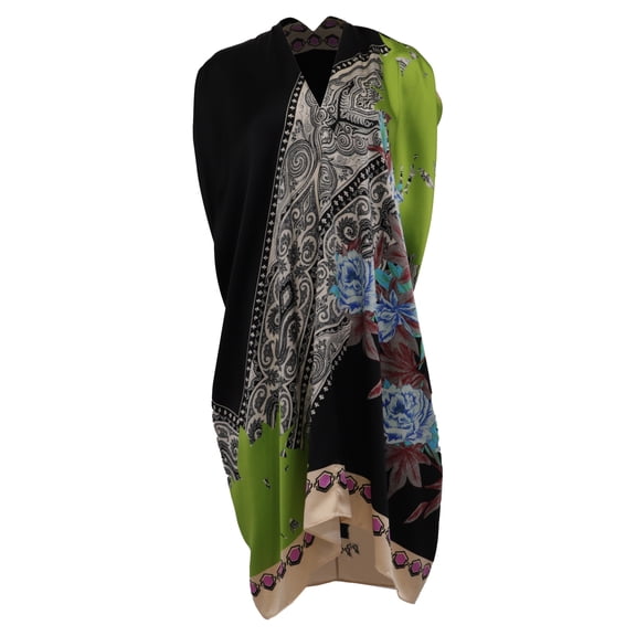 Pre-Owned Etro Printed Midi Dress in Multicolor Silk