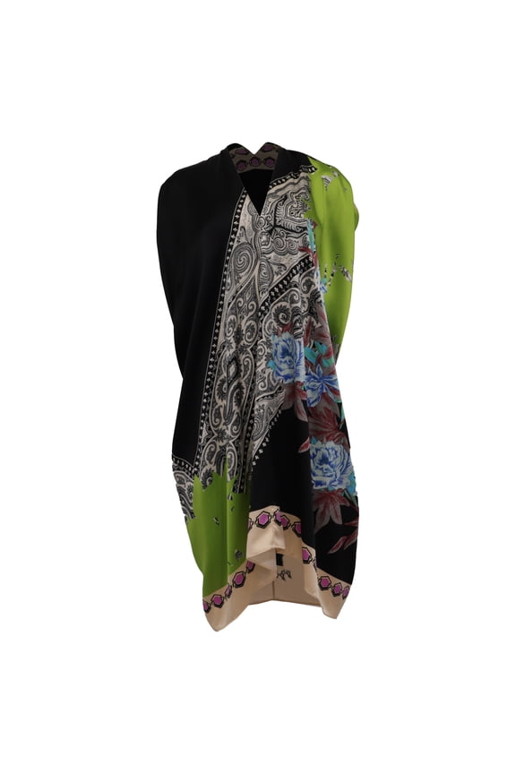 Pre-Owned Etro Printed Midi Dress in Multicolor Silk
