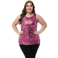 thumbnail image 6 of Womens Plus Size Sleeveless Sequin Tops Sparkle Shine Tank Top, 6 of 7