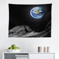 thumbnail image 1 of Galaxy Tapestry, Scenic View of Planet Earth from Moon Dark Cosmos Crater Sci Fi Theme Image Print, Fabric Wall Hanging Decor for Bedroom Living Room Dorm, 2 Sizes, Blue Black, by Ambesonne, 1 of 1