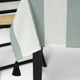 thumbnail image 4 of Thyme & Table 102" Rectangle Tablecloth, Green and White with Black Tassels, 4 of 5