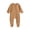 Coffee, variant on Baby Footed Pajamas with Mitten Cuffs Solid Color Round Neck Rompers Unisex Newborn Infant 2 Ways Zipper Cotton Footie Pjs