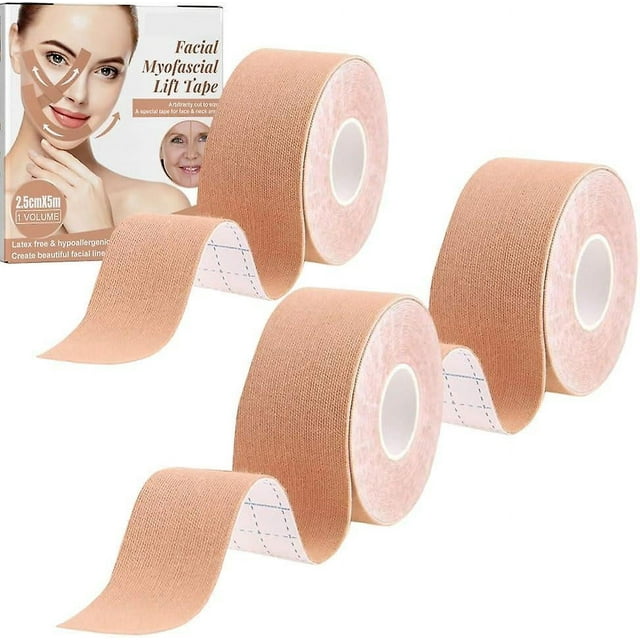 Ruban Facial pour Huile de Ricin, Ruban Facial pour Rides de Nuit, Ruban à l'Huile de Ricin pour le Visage, Ruban pour la Peau pour le Visage, Ruban Liftant Invisible pour le Visage