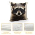 thumbnail image 4 of COMIO  Raccoon Throw Pillow Covers,A Cute Funny Raccoon Wearing Glasses Pillowcase Home Decor for Sofa Bed Living Room, 4 of 5